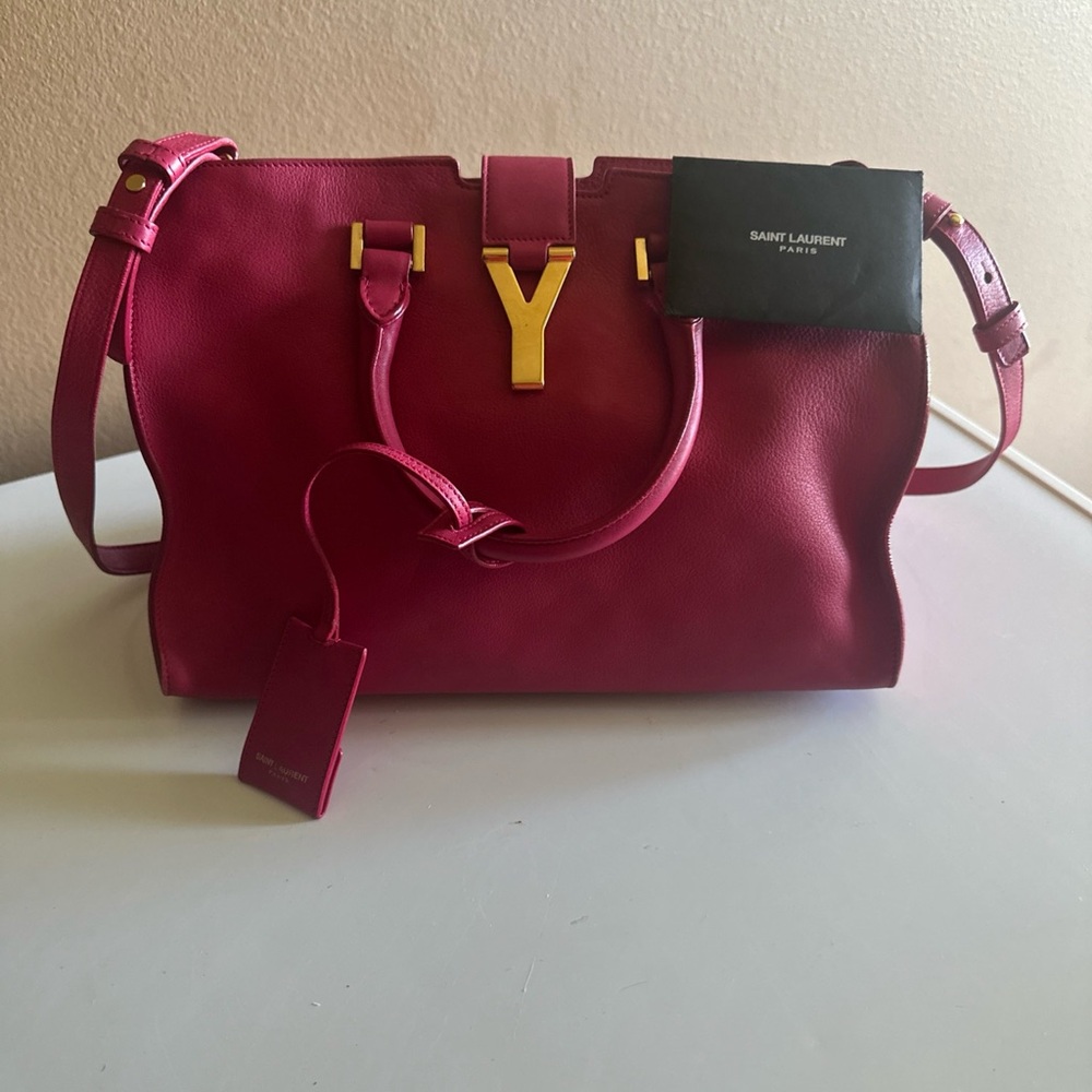 Saint Laurent Red Satchel with Gold Hardware - Picture 2 of 11
